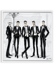 Mens Fashion Week - Illustration - Canvas Gallery Print - Unframed or Framed - Tiffany La Belle