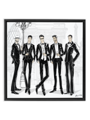 Mens Fashion Week - Illustration - Canvas Gallery Print - Unframed or Framed - Tiffany La Belle