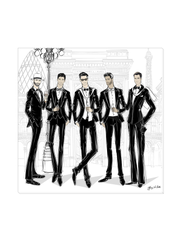 Mens Fashion Week - Illustration - Canvas Gallery Print - Unframed or Framed - Tiffany La Belle
