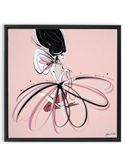 For the Love of Pearls in Pink - Illustration - Canvas Gallery Print - Unframed or Framed - Tiffany La Belle