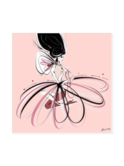 For the Love of Pearls in Pink - Illustration - Canvas Gallery Print - Unframed or Framed - Tiffany La Belle