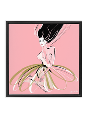 Pink and Pearls - Illustration - Canvas Gallery Print - Unframed or Framed - Tiffany La Belle