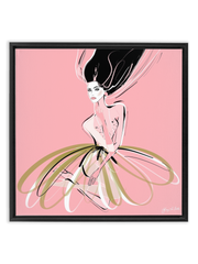Pink and Pearls - Illustration - Canvas Gallery Print - Unframed or Framed - Tiffany La Belle