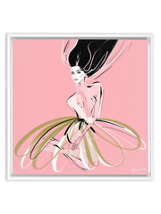 Pink and Pearls - Illustration - Canvas Gallery Print - Unframed or Framed - Tiffany La Belle