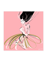Pink and Pearls - Illustration - Canvas Gallery Print - Unframed or Framed - Tiffany La Belle