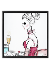 A Champagne Moment - Illustration - Canvas Gallery Print - Unframed or Framed - Tiffany La Belle