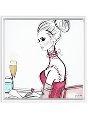 A Champagne Moment - Illustration - Canvas Gallery Print - Unframed or Framed - Tiffany La Belle