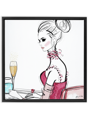 A Champagne Moment - Illustration - Canvas Gallery Print - Unframed or Framed - Tiffany La Belle