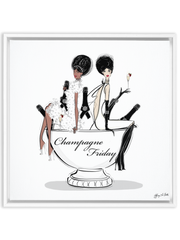 Champagne Friday - Illustration - Canvas Gallery Print - Unframed or Framed - Tiffany La Belle