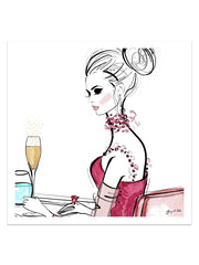 A Champagne Moment - Illustration - Limited Edition Print - Tiffany La Belle