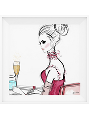 A Champagne Moment - Illustration - Limited Edition Print - Tiffany La Belle