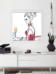 A Champagne Moment - Illustration - Canvas Gallery Print - Unframed or Framed - Tiffany La Belle