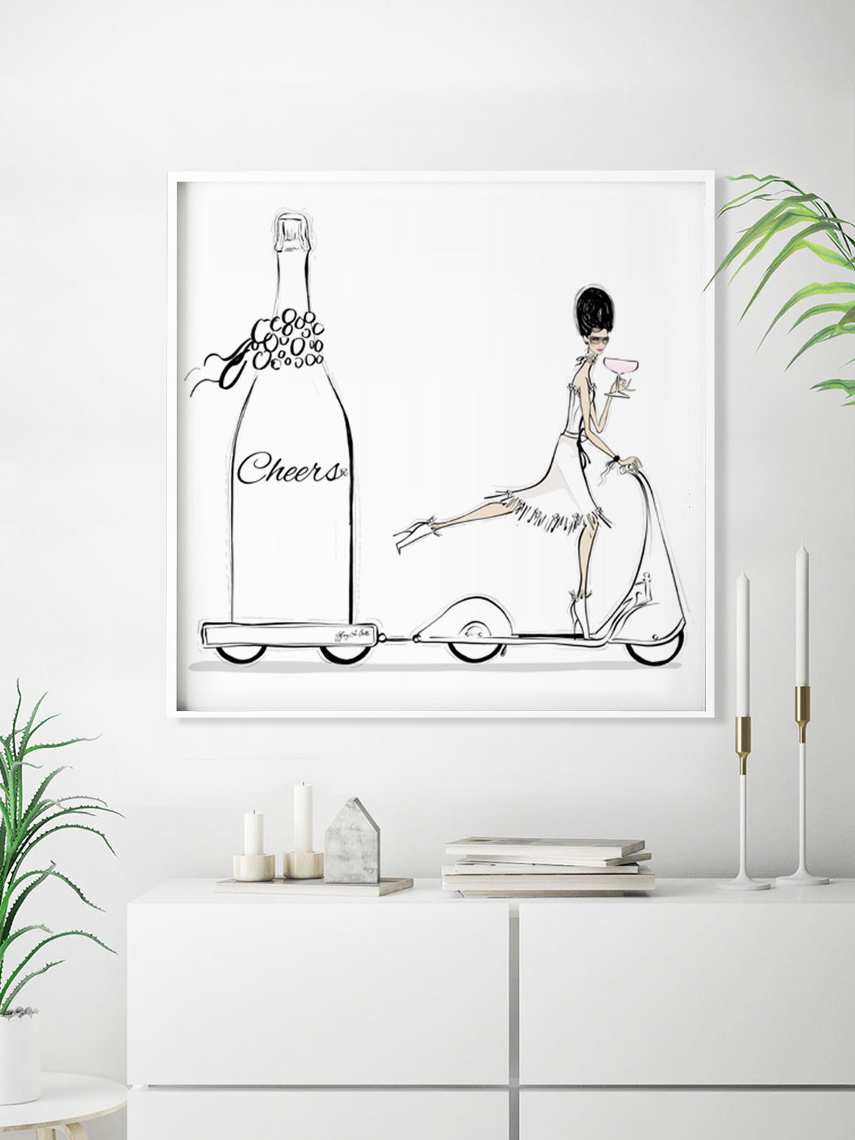 Cheers on Wheels - Illustration - Limited Edition Print - Tiffany La Belle