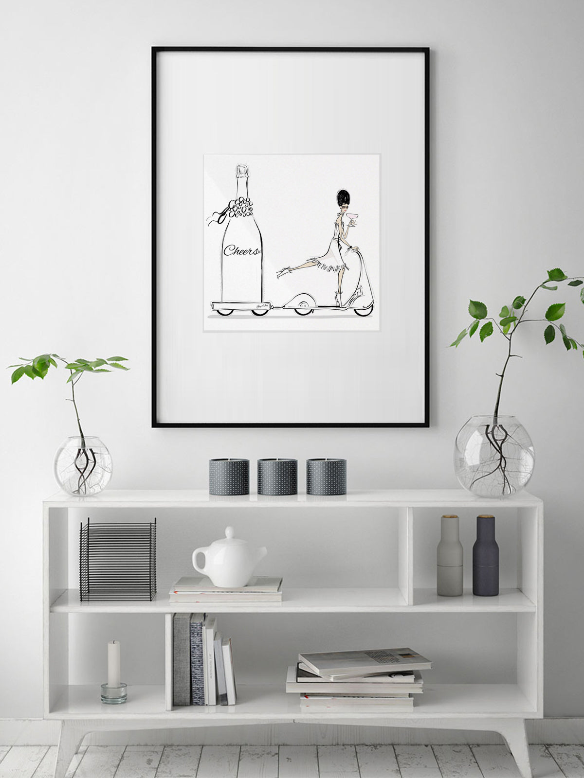 Cheers on Wheels - Illustration - Limited Edition Print - Tiffany La Belle