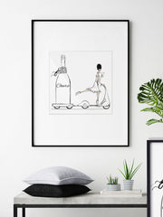 Cheers on Wheels - Illustration - Limited Edition Print - Tiffany La Belle