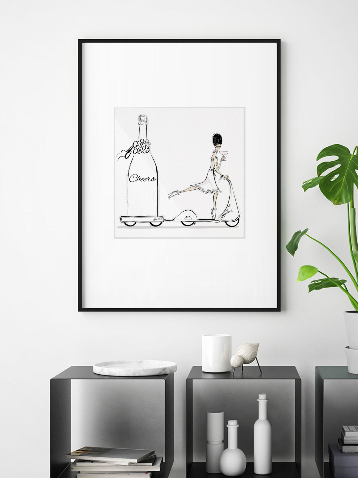 Cheers on Wheels - Illustration - Limited Edition Print - Tiffany La Belle