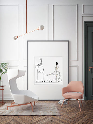 Cheers on Wheels - Illustration - Limited Edition Print - Tiffany La Belle