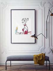 A Champagne Moment - Illustration - Limited Edition Print - Tiffany La Belle