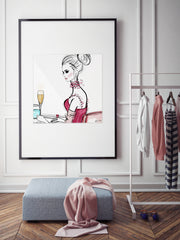 A Champagne Moment - Illustration - Limited Edition Print - Tiffany La Belle