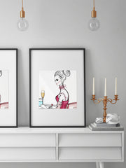 A Champagne Moment - Illustration - Limited Edition Print - Tiffany La Belle