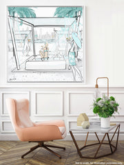 Beach Life Dubai - Illustration - Canvas Gallery Print - Unframed or Framed - Tiffany La Belle