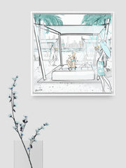 Beach Life Dubai - Illustration - Canvas Gallery Print - Unframed or Framed - Tiffany La Belle
