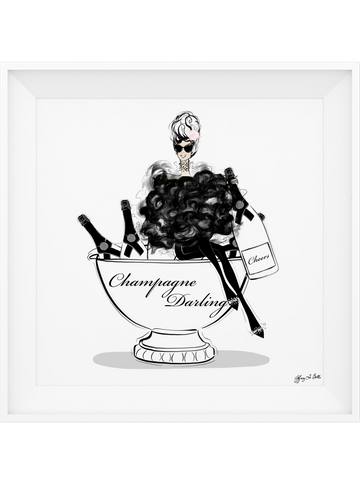 Champagne Darling - Illustration - Limited Edition Print - Tiffany La Belle