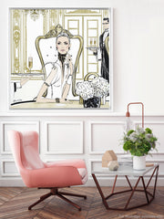 Champagne Dining - Illustration - Canvas Gallery Print - Unframed or Framed - Tiffany La Belle