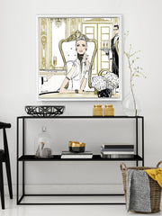 Champagne Dining - Illustration - Canvas Gallery Print - Unframed or Framed - Tiffany La Belle