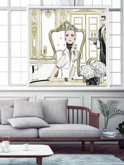 Champagne Dining - Illustration - Canvas Gallery Print - Unframed or Framed - Tiffany La Belle
