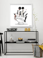 Champagne Friday - Illustration - Canvas Gallery Print - Unframed or Framed - Tiffany La Belle