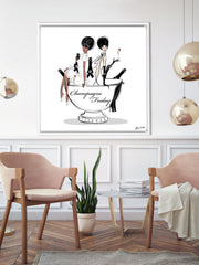 Champagne Friday - Illustration - Canvas Gallery Print - Unframed or Framed - Tiffany La Belle