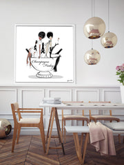 Champagne Friday - Illustration - Canvas Gallery Print - Unframed or Framed - Tiffany La Belle