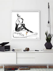 Champagne Friday with Strawberries - Illustration - Canvas Gallery Print - Unframed or Framed - Tiffany La Belle
