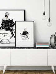 Champagne Darling - Illustration - Limited Edition Print - Tiffany La Belle