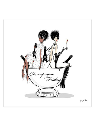 Champagne Friday - Illustration - Limited Edition Print - Tiffany La Belle
