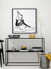 Champagne Friday with Strawberries - Illustration - Limited Edition Print - Tiffany La Belle