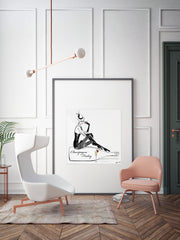 Champagne Friday with Strawberries - Illustration - Limited Edition Print - Tiffany La Belle
