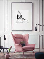Champagne Friday with Strawberries - Illustration - Limited Edition Print - Tiffany La Belle