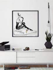 Champagne Friday with Strawberries - Illustration - Limited Edition Print - Tiffany La Belle