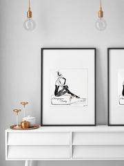 Champagne Friday with Strawberries - Illustration - Limited Edition Print - Tiffany La Belle