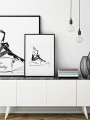 Champagne Friday with Strawberries - Illustration - Limited Edition Print - Tiffany La Belle