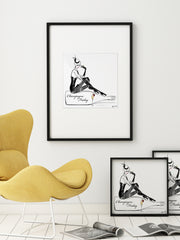 Champagne Friday with Strawberries - Illustration - Limited Edition Print - Tiffany La Belle