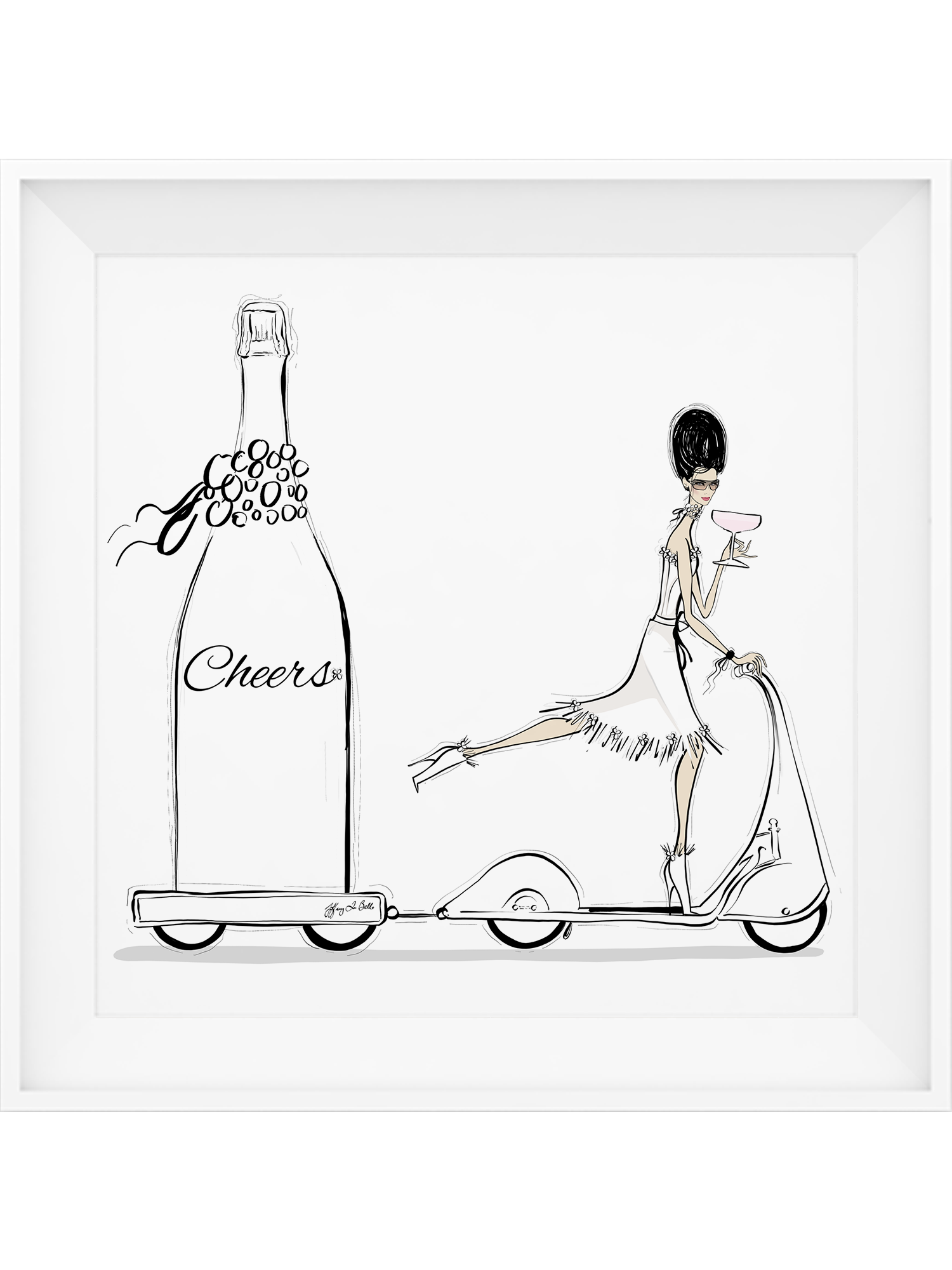 Cheers on Wheels - Illustration - Limited Edition Print - Tiffany La Belle