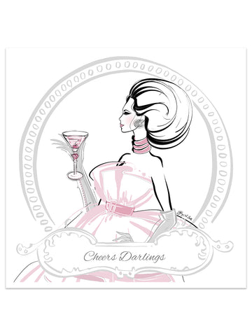 Cheers Darlings - Illustration - Limited Edition Print - Tiffany La Belle