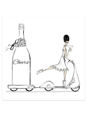 Cheers on Wheels - Illustration - Limited Edition Print - Tiffany La Belle