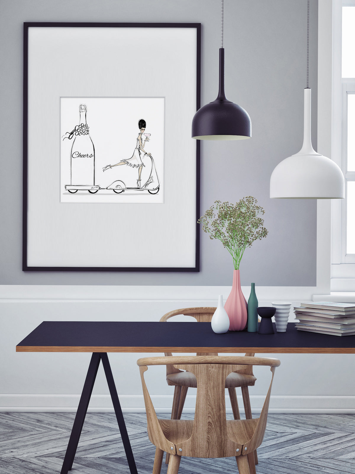 Cheers on Wheels - Illustration - Limited Edition Print - Tiffany La Belle