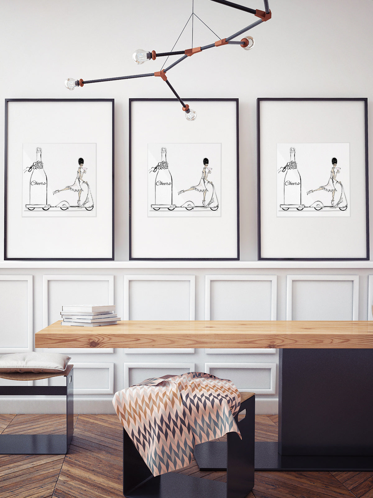 Cheers on Wheels - Illustration - Limited Edition Print - Tiffany La Belle