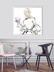 Dior Cocktails - Illustration - Canvas Gallery Print - Unframed or Framed - Tiffany La Belle
