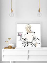 Dior Cocktails - Illustration - Canvas Gallery Print - Unframed or Framed - Tiffany La Belle